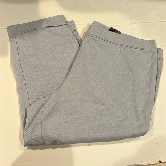 avenue plus tuscan stripe crop pants size 26 NWT Nautica beachy relaxed 50 x 26 - Picture 1 of 4